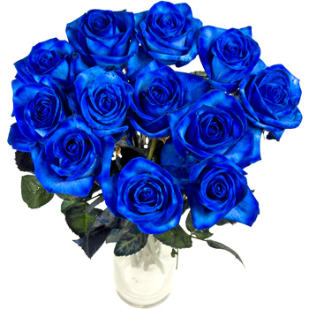 Consegna online e spedizione di 12 rose blu - Puntoflora